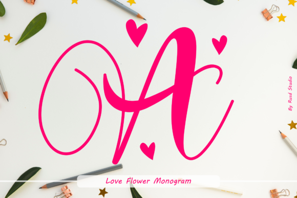 Love Flower Monogram: A Delicate Script Font for Editorial Design